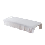 Soft Crystal Velvet Massage Bed Sheet Cover with Face Hole White-80x190cm