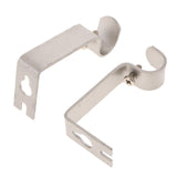 Max Set of 2Pcs Adjustable Metal Curtain Pole Rod Wall Bracket Hook Holder Silver