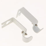 Max Set of 2Pcs Adjustable Metal Curtain Pole Rod Wall Bracket Hook Holder White