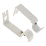 Max Set of 2Pcs Adjustable Metal Curtain Pole Rod Wall Bracket Hook Holder White