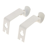 Max Set of 2Pcs Adjustable Metal Curtain Pole Rod Wall Bracket Hook Holder White