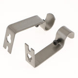 Max Set of 2Pcs Adjustable Metal Curtain Pole Rod Wall Bracket Hook Holder Gray