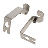 Max Set of 2Pcs Adjustable Metal Curtain Pole Rod Wall Bracket Hook Holder Gray