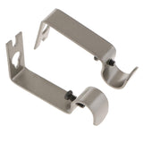 Max Set of 2Pcs Adjustable Metal Curtain Pole Rod Wall Bracket Hook Holder Gray