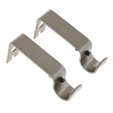 Max Set of 2Pcs Adjustable Metal Curtain Pole Rod Wall Bracket Hook Holder Gray