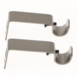 Max Set of 2Pcs Adjustable Metal Curtain Pole Rod Wall Bracket Hook Holder Gray