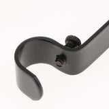 Max Set of 2Pcs Adjustable Metal Curtain Pole Rod Wall Bracket Hook Holder Black
