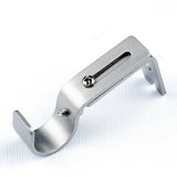 Max Set of 3Pcs Adjustable Metal Curtain Pole Rod Wall Bracket Hook Holder Silver