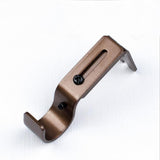 Max Set of 3Pcs Adjustable Metal Curtain Pole Rod Wall Bracket Hook Holder Brown