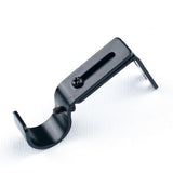 Max Set of 3Pcs Adjustable Metal Curtain Pole Rod Wall Bracket Hook Holder Black