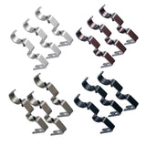 Max Set of 3Pcs Adjustable Metal Curtain Pole Rod Wall Bracket Holder Silver