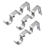 Max Set of 3Pcs Adjustable Metal Curtain Pole Rod Wall Bracket Holder Silver