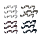 Max Set of 3Pcs Adjustable Metal Curtain Pole Rod Wall Bracket Holder Silver