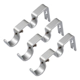 Max Set of 3Pcs Adjustable Metal Curtain Pole Rod Wall Bracket Holder Silver