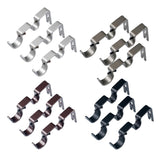 Max Set of 3Pcs Adjustable Metal Curtain Pole Rod Wall Bracket Holder Silver