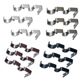 Max Set of 3Pcs Adjustable Metal Curtain Pole Rod Wall Bracket Holder Silver