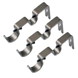 Max Set of 3Pcs Adjustable Metal Curtain Pole Rod Wall Bracket Holder Gray