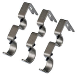 Max Set of 3Pcs Adjustable Metal Curtain Pole Rod Wall Bracket Holder Gray
