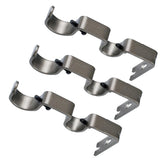 Max Set of 3Pcs Adjustable Metal Curtain Pole Rod Wall Bracket Holder Gray