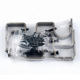 Max Set of 3Pcs Adjustable Metal Curtain Pole Rod Wall Bracket Holder Gray