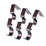 Max Set of 3Pcs Adjustable Metal Curtain Pole Rod Wall Bracket Holder Brown