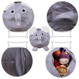 Max Animal Shape Kids Stuffed Animal Toy Storage Bean Bag Cover Elephant