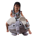 Max Animal Shape Kids Stuffed Animal Toy Storage Bean Bag Cover Elephant