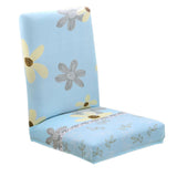 Floral Print Stretch Short Removable Dining Chair Cover Slipcovers 21