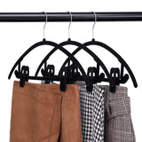 Max 10pcs Flocked Clothes Velvet Clips/Clothespins/Clothing Clamps Black