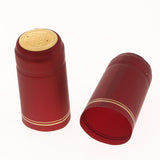 100 PVC Wine Bottle Heat Shrink Capsules 30mm -Burgundy(Gold Top Strips)