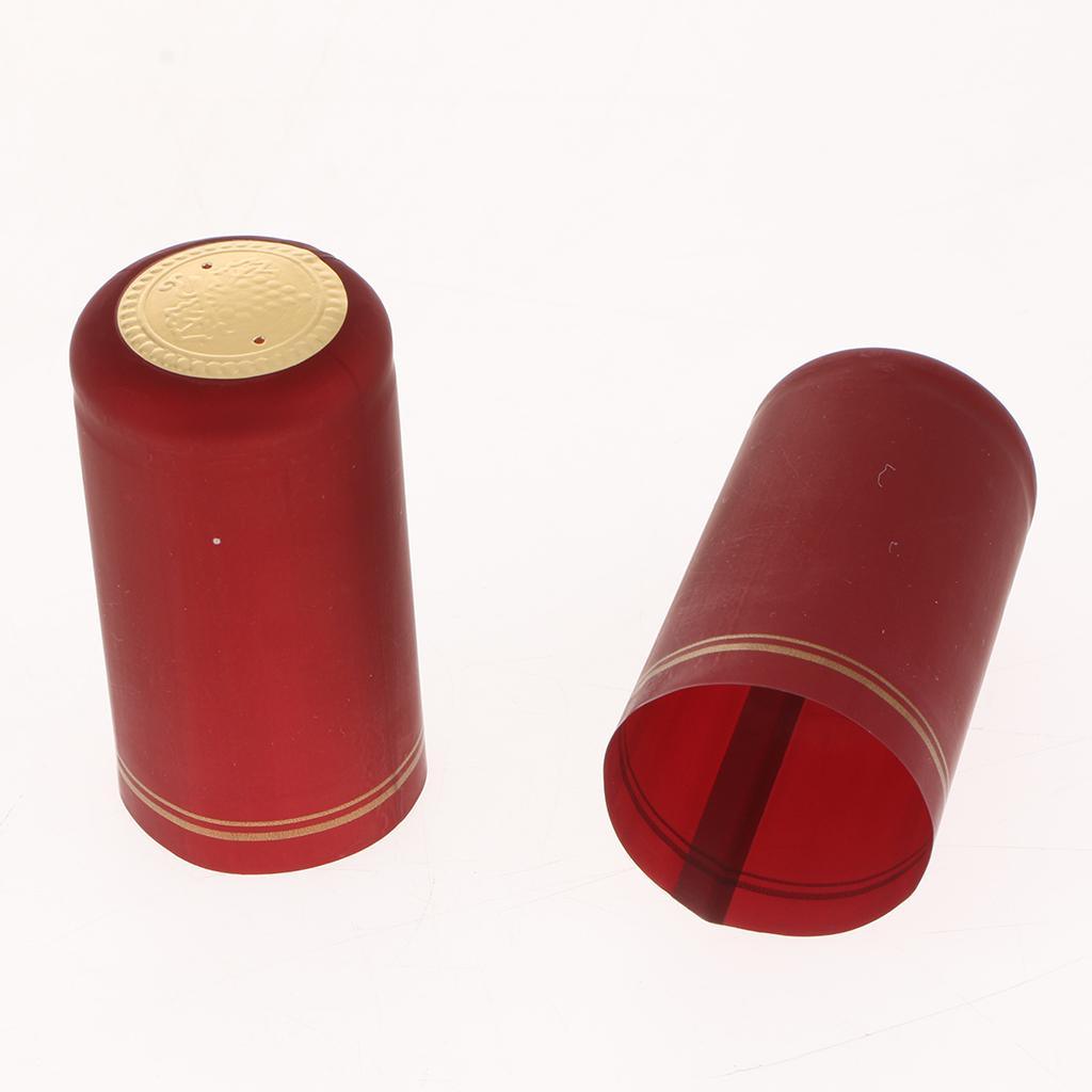 Max 100 PVC Wine Bottle Heat Shrink Capsules  32mm -Burgundy(Gold Top Strips )