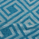 Max Chenille Jacquard Sofa Cushion Cover Throw Pillow Case 45x45cm Blue Grid