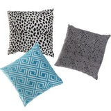 Max Chenille Jacquard Sofa Cushion Cover Throw Pillow Case 45x45cm Blue Grid