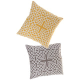 Max Embroidered Sofa Cushion Cover Throw Pillow Case Replacement 45x45cm Yellow