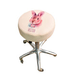 Linen Anti-slip Bar Stool Cover Round Lift Chair Seat Sleeve Dia 35cm_C