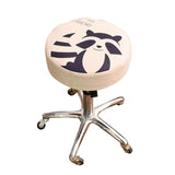 Linen Anti-slip Bar Stool Cover Round Lift Chair Seat Sleeve Dia 33cm_D