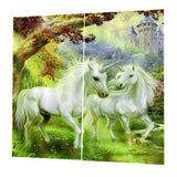Max 2 Panel Set Digital Printing Curtains 3D Animals Unicorns-85x200cm