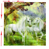Max 2 Panel Set Digital Printing Curtains 3D Animals Unicorns-85x200cm