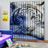 Max 2 Panel Set Digital Printing Curtains 3D Animals Tiger-85x200cm
