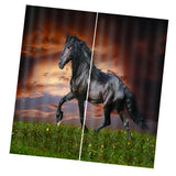 Max 2 Panel Set Digital Printing Curtains 3D Animals Horse-85x200cm