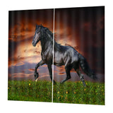Max 2 Panel Set Digital Printing Curtains 3D Animals Horse-85x200cm