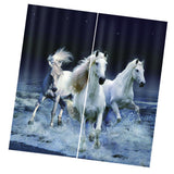 Max 2 Panel Set Digital Printing Curtains 3D Animals Three Horses-75x166cm