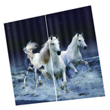 Max 2 Panel Set Digital Printing Curtains 3D Animals Three Horses-85x200cm