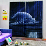 Max 2 Panel Set Digital Printing Curtains 3D Animals Wolves-75x166cm
