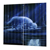 Max 2 Panel Set Digital Printing Curtains 3D Animals Wolves-75x166cm