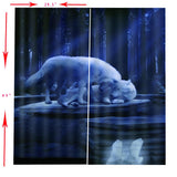 Max 2 Panel Set Digital Printing Curtains 3D Animals Wolves-75x166cm