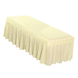 Massage Cosmetic Table Valance Sheet Cover with Hole Beige-190x70cm