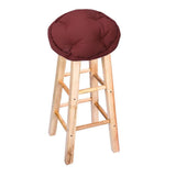 Max Faux Leather Bar Stool Covers Round Chair Seat Protector Burgundy 40x10cm - Aladdin Shoppers