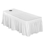 Max Massage Cosmetic Table Valance Sheet Cover with Hole 75x28inch White - Aladdin Shoppers