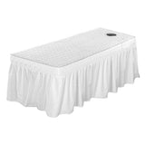 Max Massage Cosmetic Table Valance Sheet Cover with Hole 75x28inch White - Aladdin Shoppers